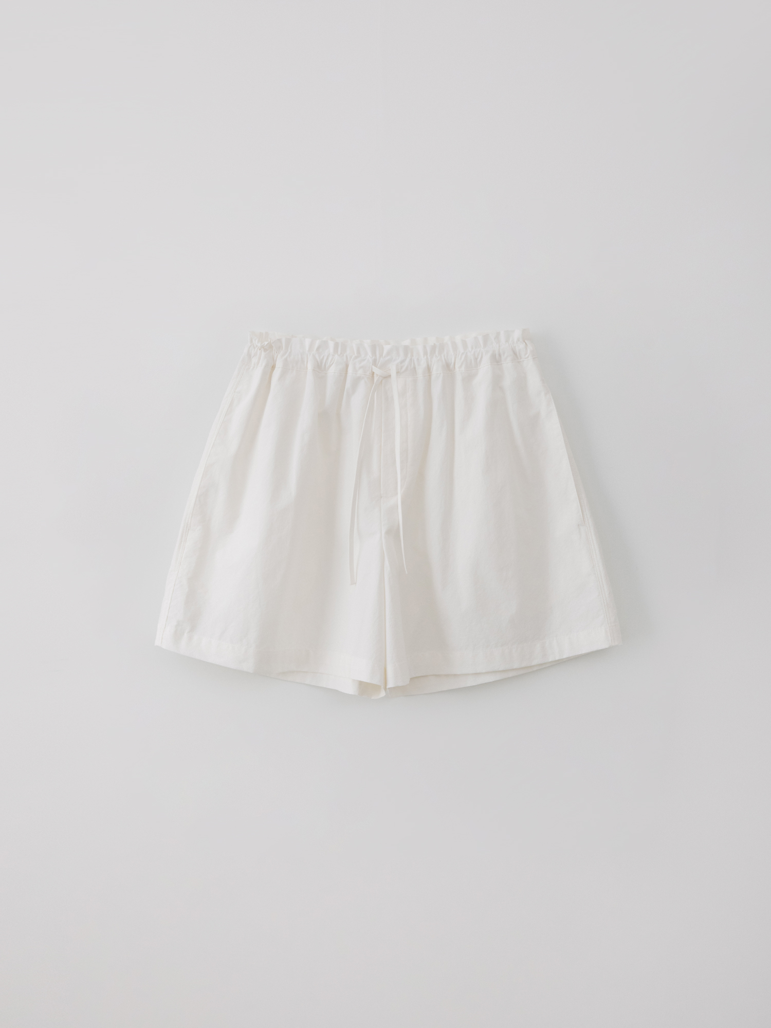 Wide cotton shorts (white)